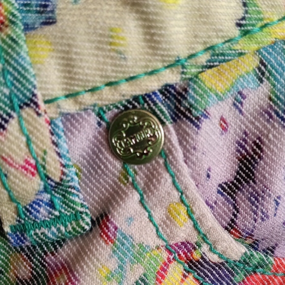 L'Amour Blue and Green Ankle Cropped Jeans - Picture 4 of 6